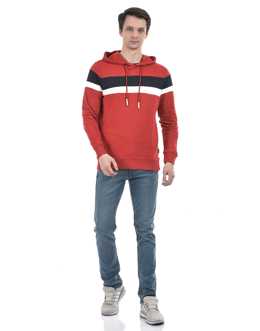 Numero Uno Men Striped Red Sweat Shirt